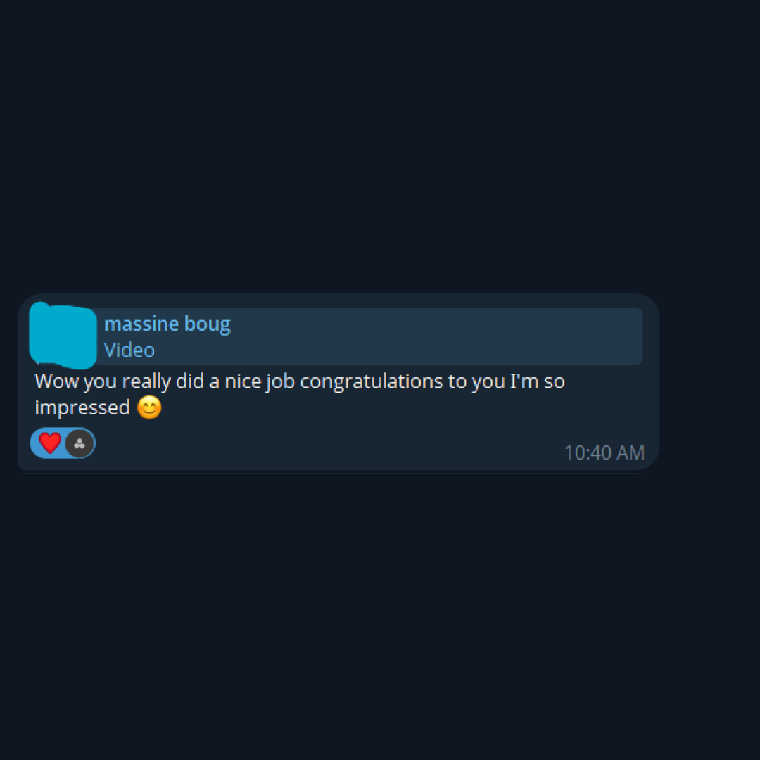 Telegram: Wow you really did a nice job