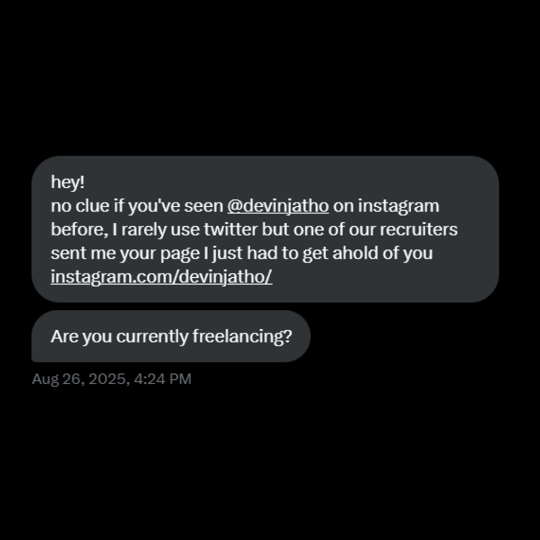Inbound message from recruiter