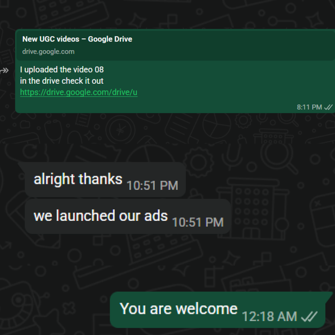 Client message: we launched our ads